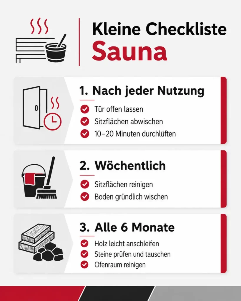 Checkliste Reinigung Sauna